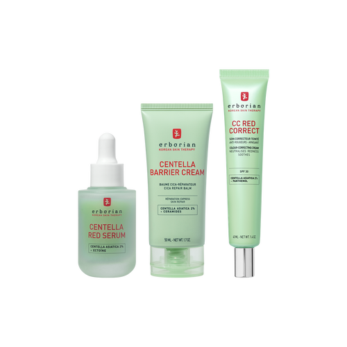 Gamme Centella Anti-Rougeurs| Centella Red Sérum, Centella Barrier Cream & CC red Correct | Erborian
