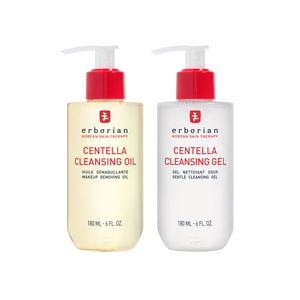 Duo double nettoyage visage : huile d&eacute;maquillante et gel nettoyant 180 ml | Erborian